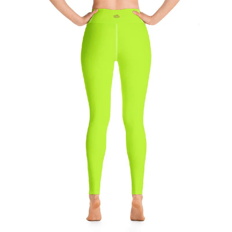 Neon Green Women's Leggings, Bright Solid Green Color Active Wear Sports Long Yoga Pants - Made in USA/EU/MX Elegant Sheer Leggings Neon Green Women's Leggings, Bright Solid Green Color Active Wear Sports Long Yoga Pants - Made in USA/EU/MX Elegant Sheer Leggings