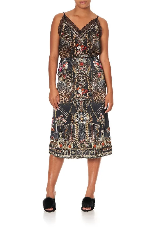 SLIP MIDI SKIRT GOTHIC GODDESS high slit skirt