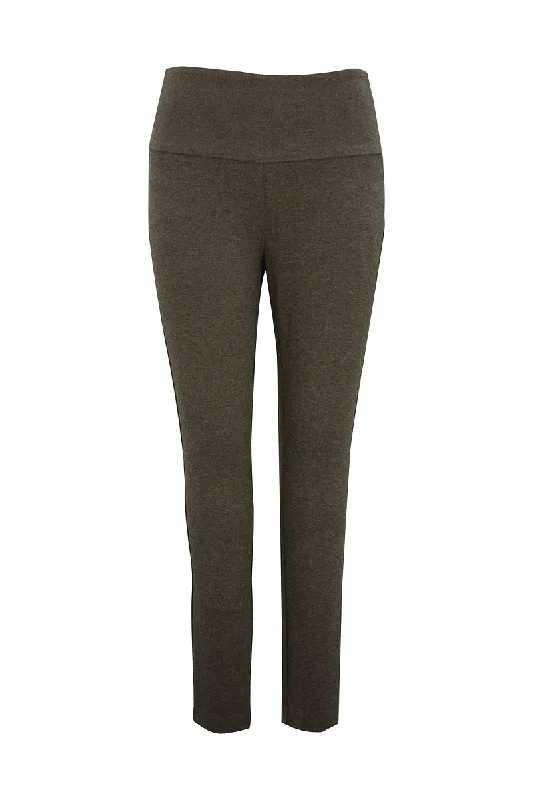 Ponte Illusion 28 Inch Legging in Dark Charcoal 66024UP by UP! Trendy Leather-Look Workout Leggings