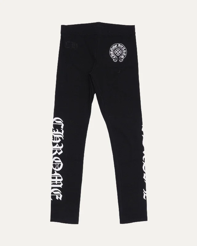 Horseshoe Logo Leggings Fashionable Solid Color Tights