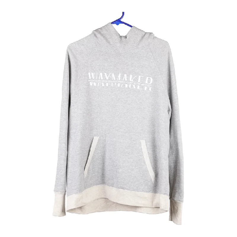 Waymaker Champion Hoodie - Large Grey Cotton Blend Hoodie with Tied Waist Feminine Flattering Waymaker Champion Hoodie - Large Grey Cotton Blend Hoodie with Tied Waist Feminine Flattering