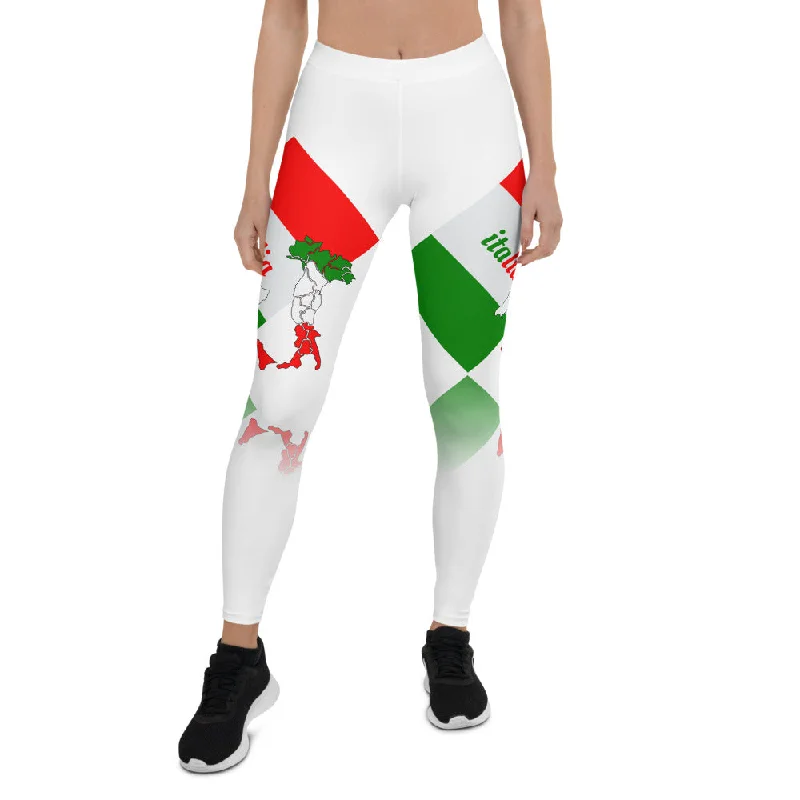 Elegant Italia - Italy Flag And Map Stylish, Durable, Women's Leggings Trendy Color Block Leggings Elegant Italia - Italy Flag And Map Stylish, Durable, Women's Leggings Trendy Color Block Leggings