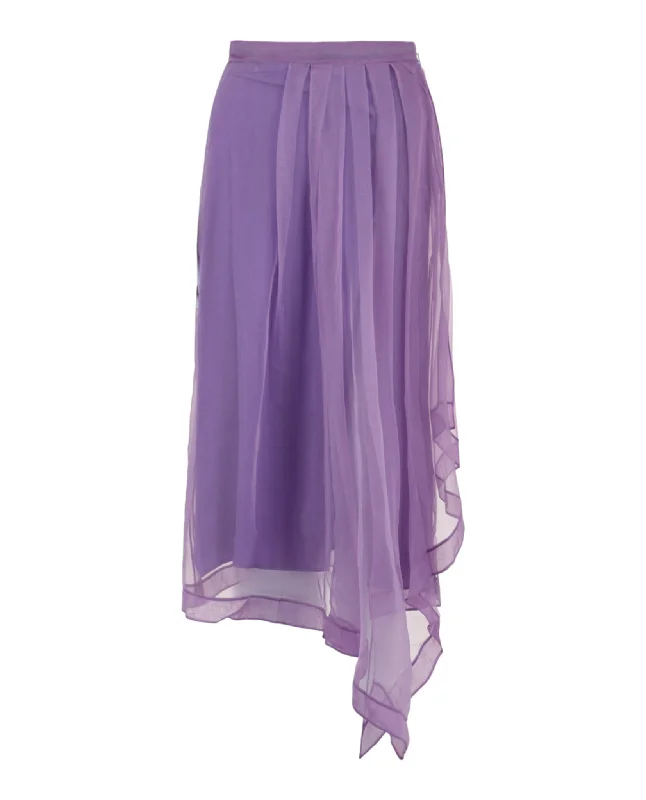 Gucci Womens Asymmetrical Mesh Midi Skirt linen skirt breathable