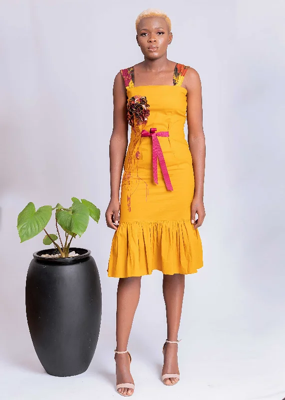 AIMAS Marcu Cotton Textured Dress Boat Neckline Classic