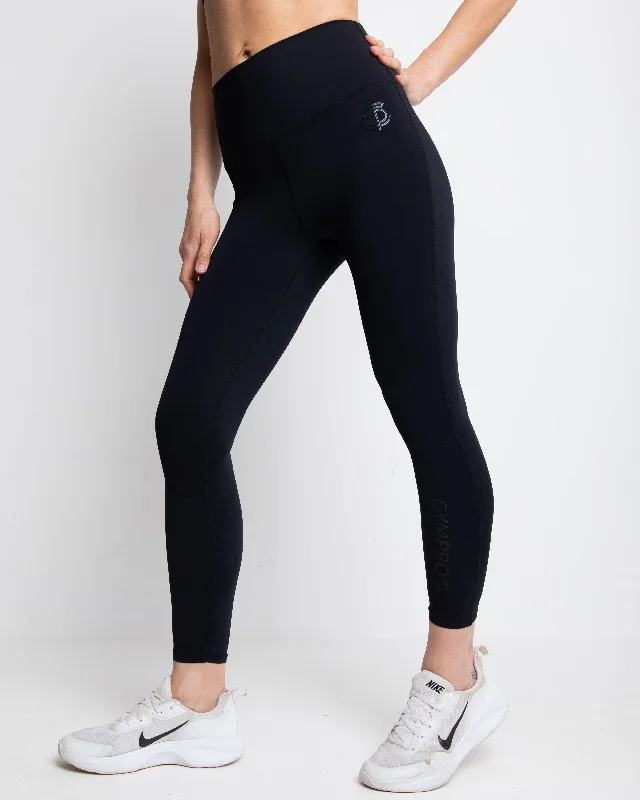 Womens 365 Leggings - Black Stylish Pockets Active Leggings