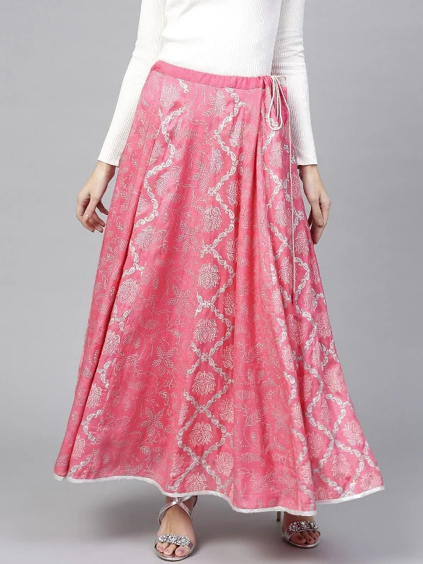 Women's Lotus Inspired Printed Kalidaar Skirt - Pannkh tulle skirt dreamy