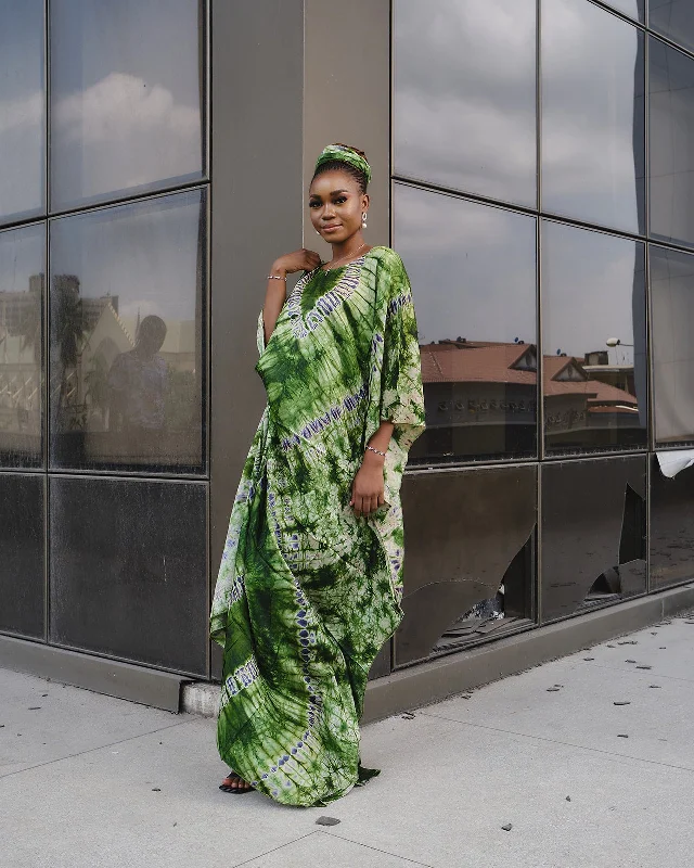 Abebi Silk Boubou Dress Boatneck Modish Everyday