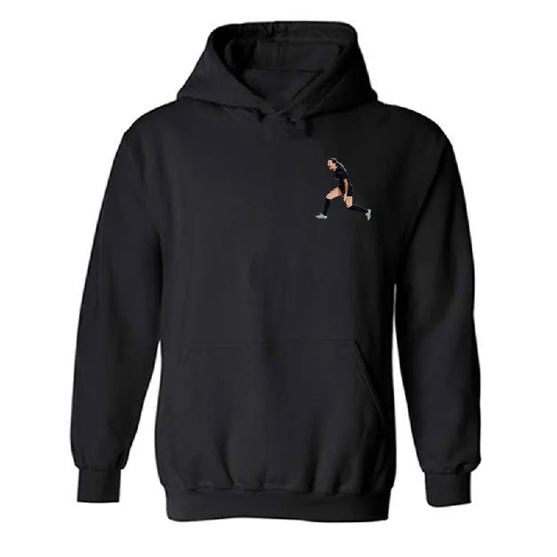 Georgia - NCAA Women's Soccer : Nicole Vernis - Individual Caricature Hooded Sweatshirt Hoodie with Raglan Sleeves Sporty Comfortable Georgia - NCAA Women's Soccer : Nicole Vernis - Individual Caricature Hooded Sweatshirt Hoodie with Raglan Sleeves Sporty Comfortable