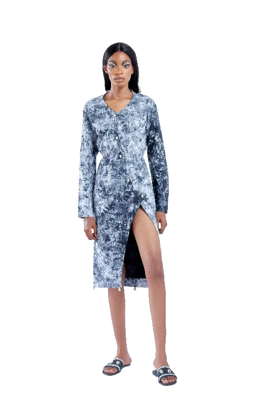 Ajike Mandarin Long Sleeves Dress Tunics Travel practical