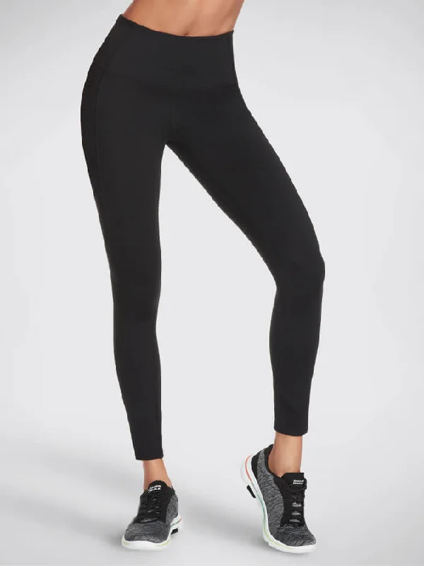 Skechers GOWALK High Waisted Women's Leggings Trendy Leather-Look Workout Leggings