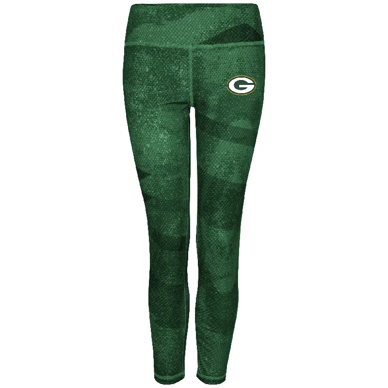 Green Bay Packers Dynamic Effort Women's Fluorescent Leggings Fashionable Solid Color Tights