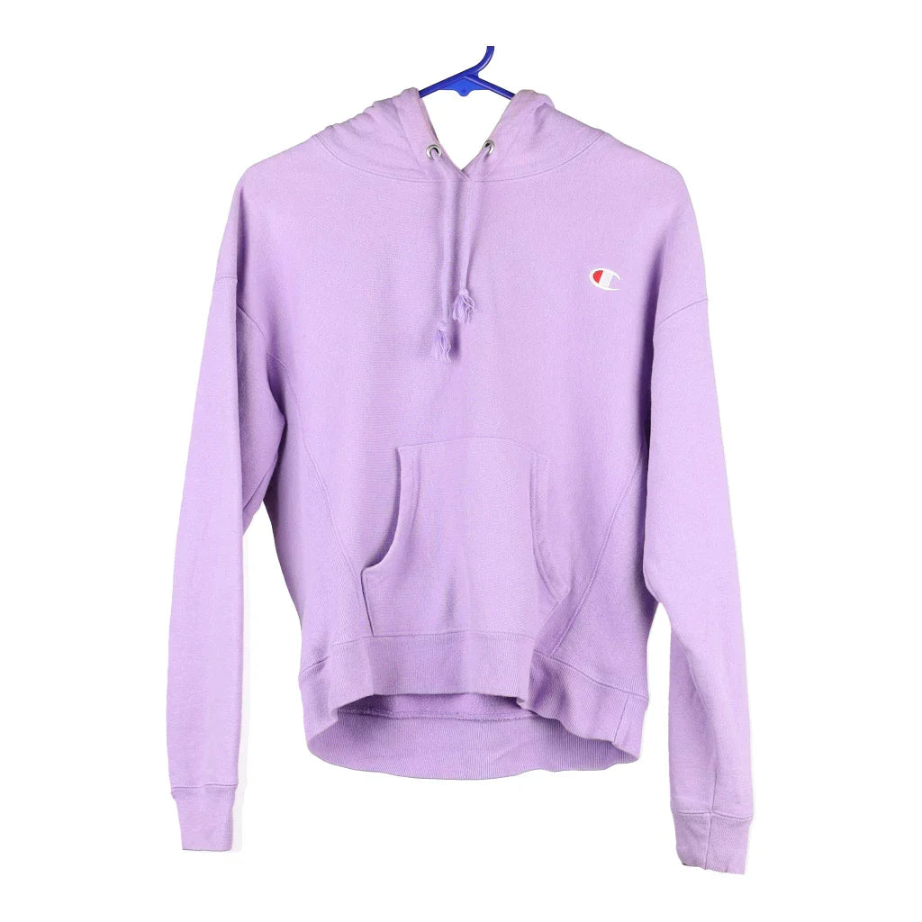 Champion Hoodie - Small Purple Cotton Blend Hoodie with Zipper Versatile Modern