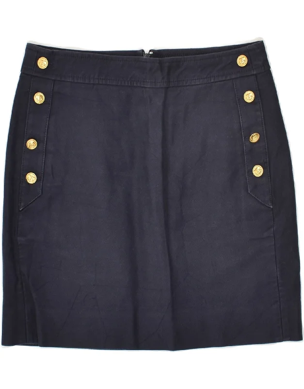 J. CREW Womens Straight Skirt US 00 2XS W28  Navy Blue Cotton denim skirt fashionable