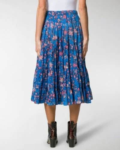"Elfa" Floral Printed Skirt button skirt front