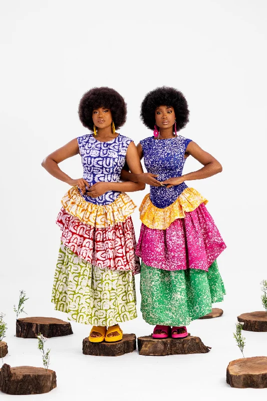 Atuche Bloom Dress with a back zipper and loop for a secure fit Tunics Designer luxury