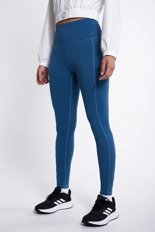 Power Training Legging- Ocean Blue Fashionable High-Rise Leggings