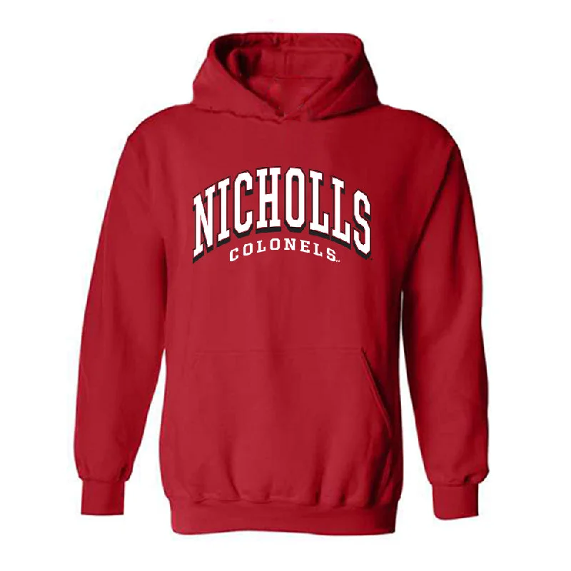 Nicholls State - NCAA Women's Soccer : Alena Lopez - Classic Fashion Shersey Hooded Sweatshirt Hoodie with Frayed Bohemian Relaxed Nicholls State - NCAA Women's Soccer : Alena Lopez - Classic Fashion Shersey Hooded Sweatshirt Hoodie with Frayed Bohemian Relaxed
