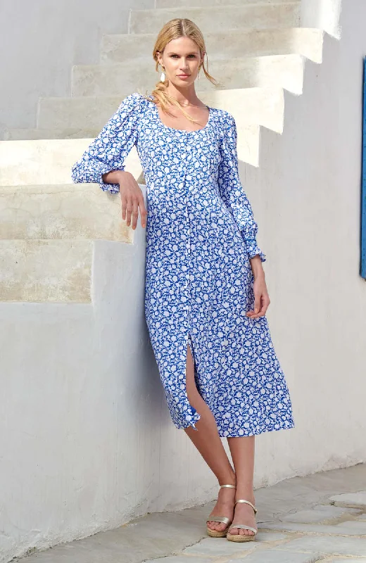 Elora Dress | Flower Blue Floral Print girly