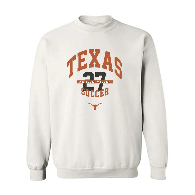 Texas - NCAA Women's Soccer : Ashlyn Miller - Classic Fashion Shersey Crewneck Sweatshirt Hoodie with Typography Text Message Texas - NCAA Women's Soccer : Ashlyn Miller - Classic Fashion Shersey Crewneck Sweatshirt Hoodie with Typography Text Message