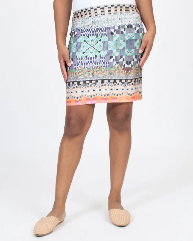 Printed Mini Skirt leather skirt bold