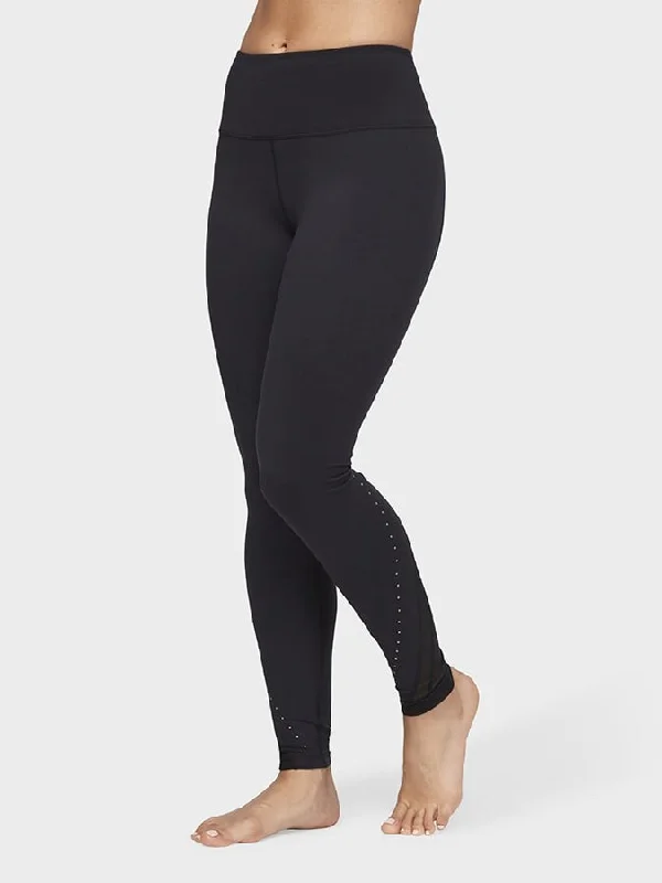 Manduka Revelation Women's Studded Yoga Leggings - Black Trendy Colorblock Print Leggings