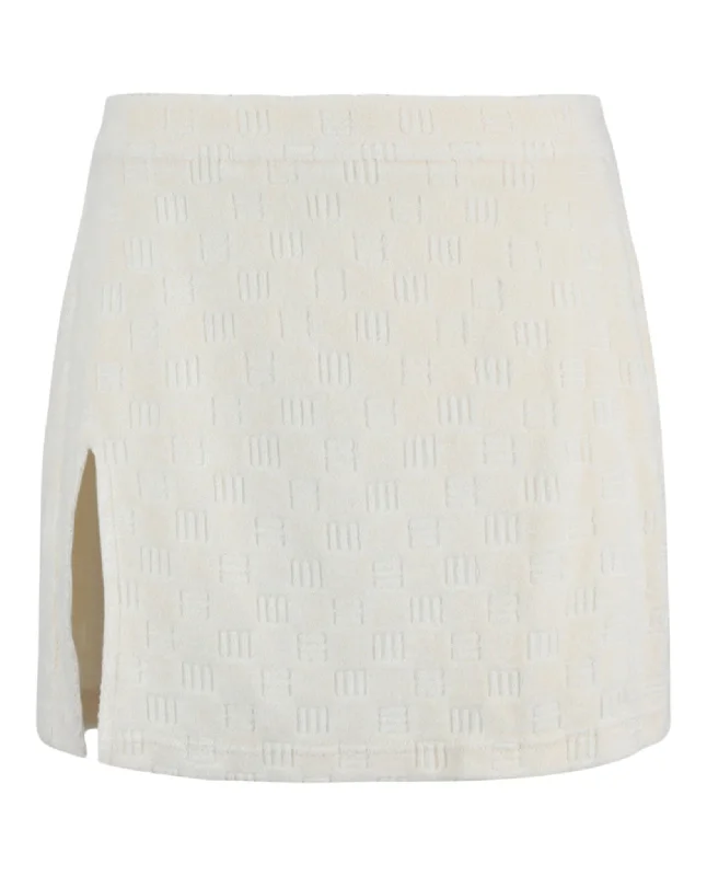 AMBUSH Womens Monogrammed Terry Cloth Skirt silk skirt smooth