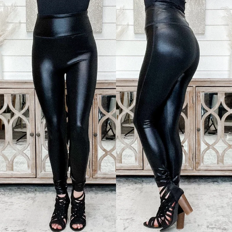 Grant My Wishes High Rise Faux Leather Black Leggings Comfortable Power Mesh Leggings Grant My Wishes High Rise Faux Leather Black Leggings Comfortable Power Mesh Leggings