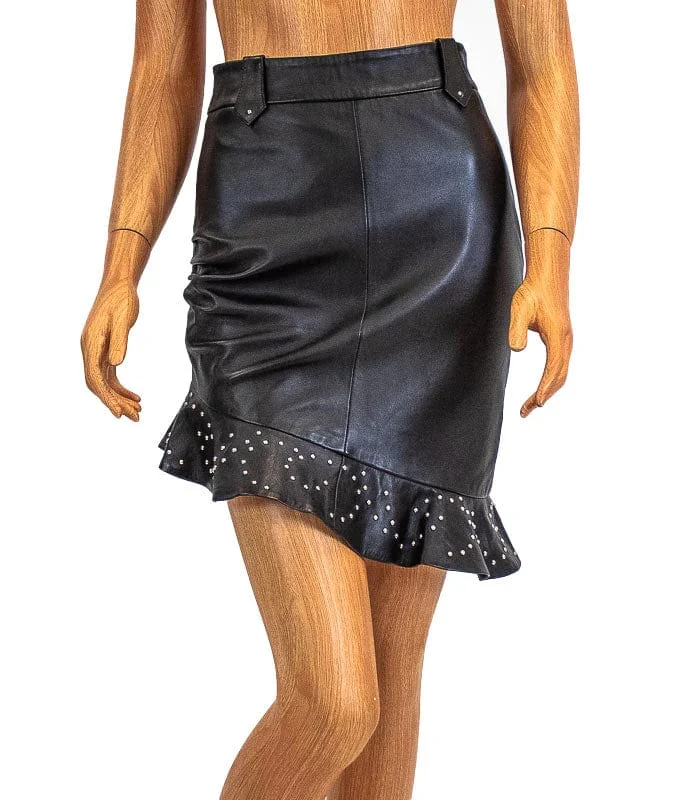 Studded Leather Skirt leather skirt modern