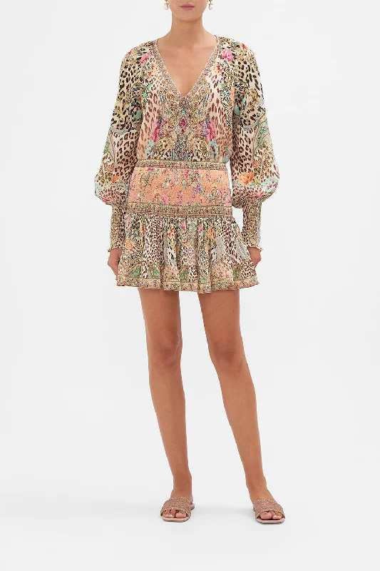 SHORT SHIRRED SKIRT QUEEN ATLANTIS low waist skirt