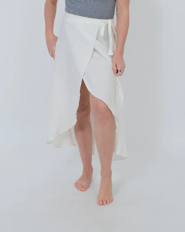 Cream Wrap Skirt cashmere skirt fine