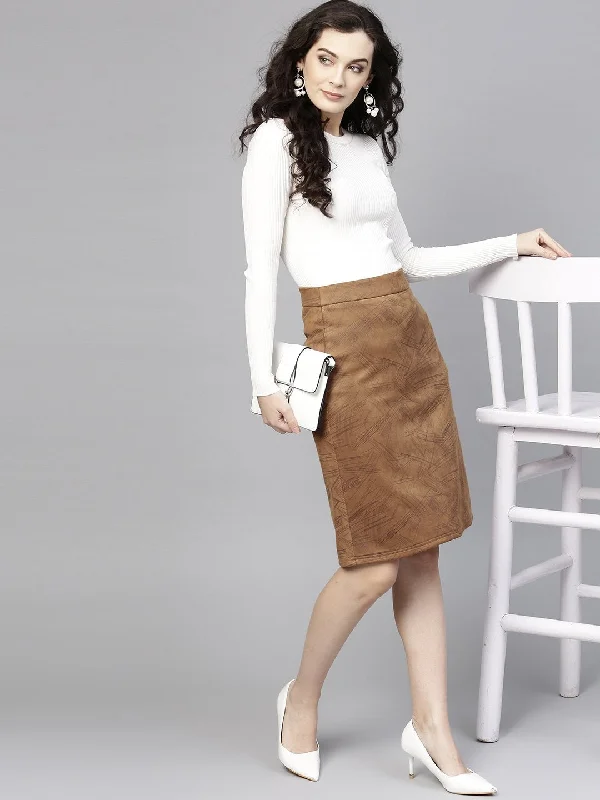 Women's Suede A-Line Skirt - Pannkh corduroy skirt cozy
