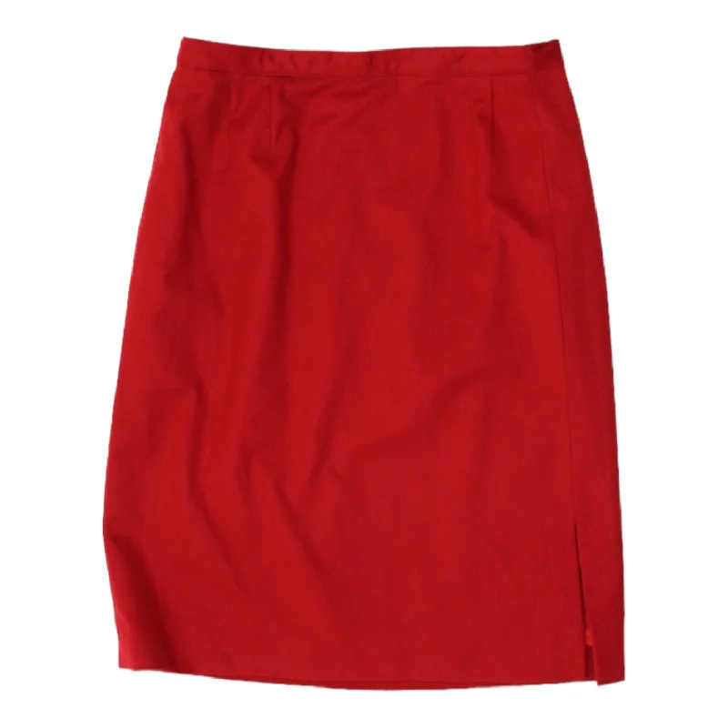 Ermenegildo Zegna Womens Red Wool Cashmere Midi Skirt | Vintage Designer VTG wool skirt warm Ermenegildo Zegna Womens Red Wool Cashmere Midi Skirt | Vintage Designer VTG wool skirt warm