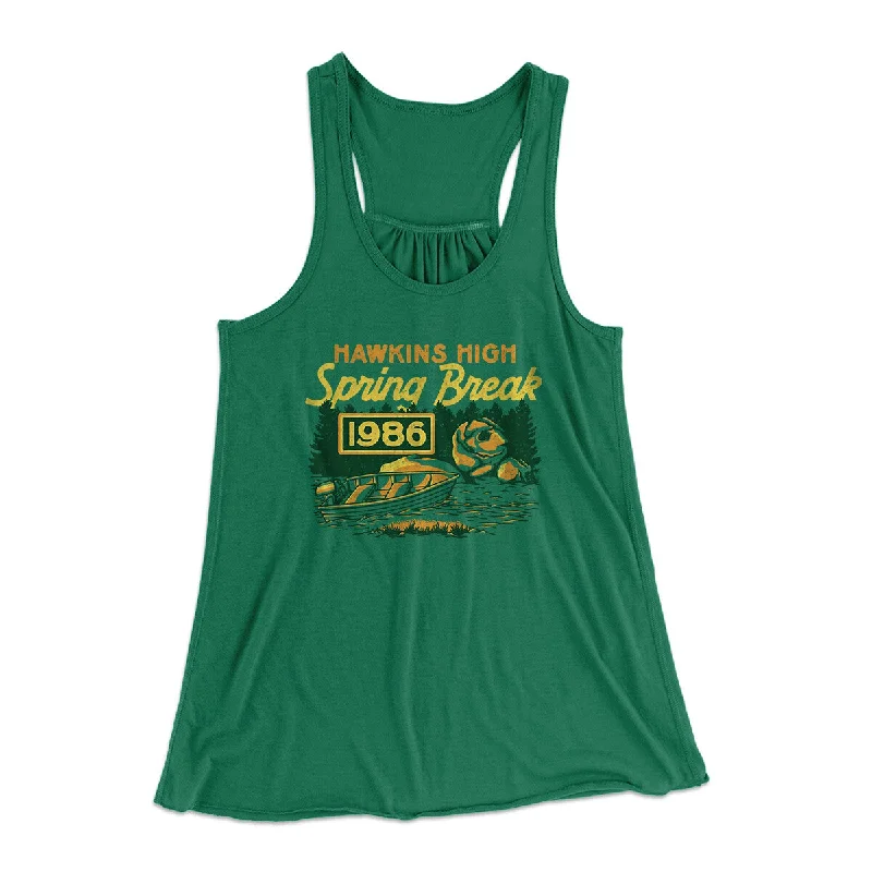 Hawkins Spring Break 1986 Women's Flowey Racerback Tank Top pastel tank top