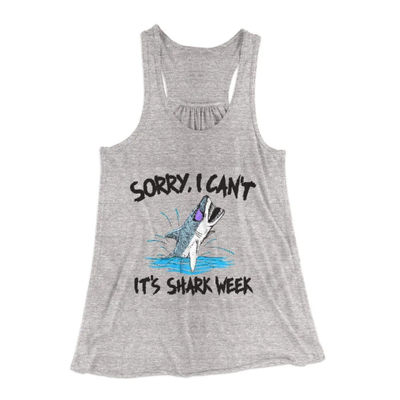 Sorry I Can't It's Shark Week Women's Flowey Tank Top navy tank top