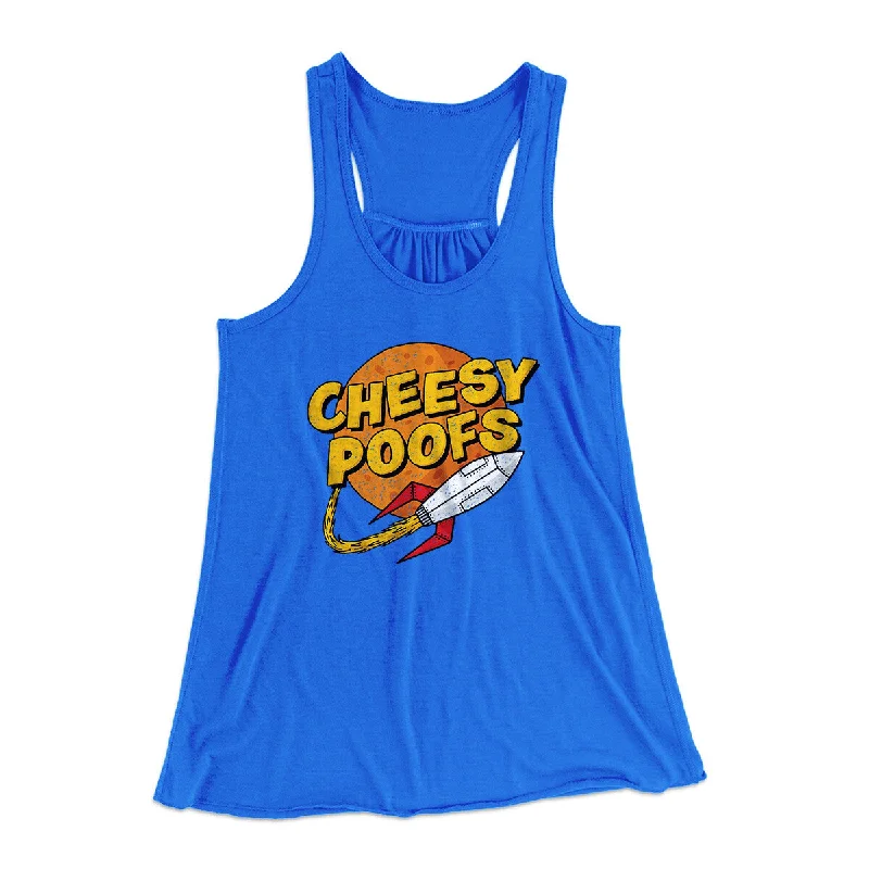 Cheesy Poofs Women's Flowey Racerback Tank Top metallic tank top