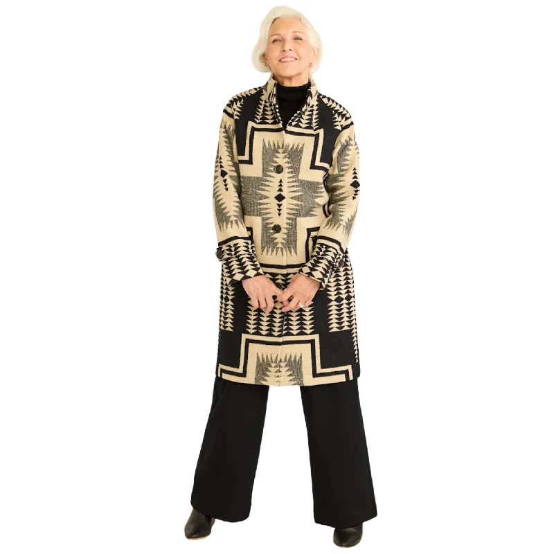 Pendleton Women's Timberline Jacquard Coat Tweed Herringbone Houndstooth