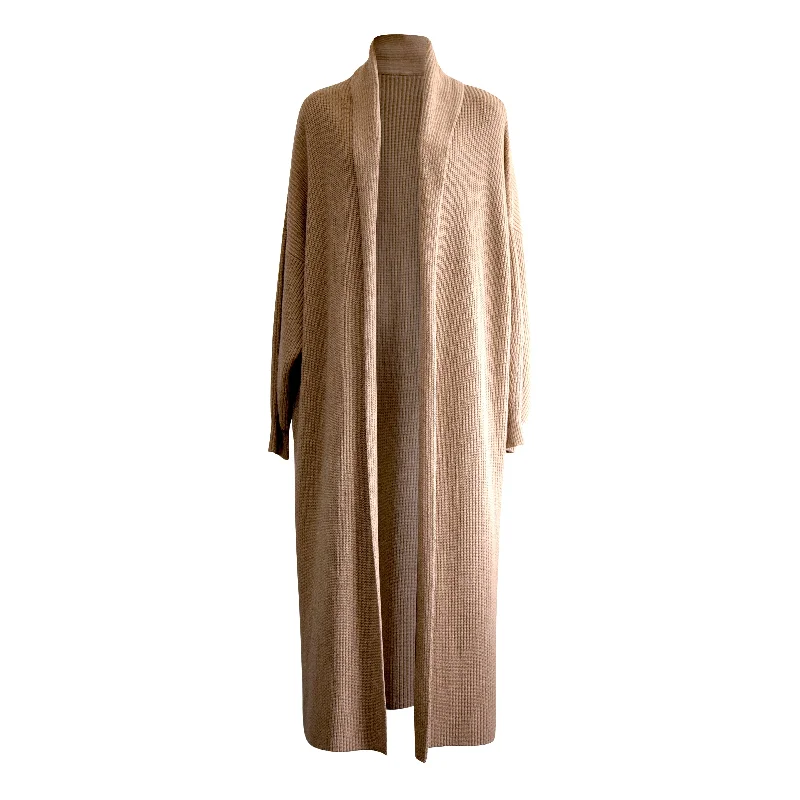 Cashmere Long Coat Suede Faux Fur Shearling