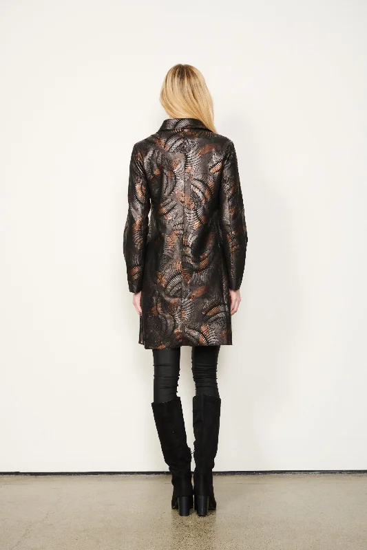 HOLMES & FALLON | Metallic Print Coat A-Line Ball Gown Mermaid