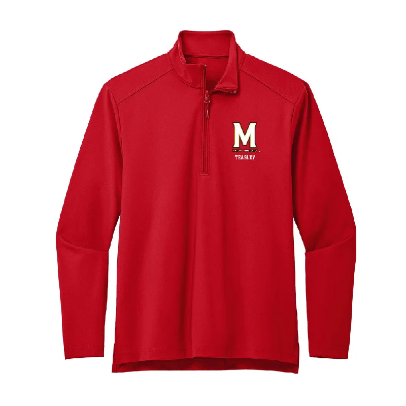 Maryland - NCAA Women's Track & Field : Victoria Teasley - Premium Quarter Zip Jacket Fleece Fabric Down Fabric Feather Fabric Maryland - NCAA Women's Track & Field : Victoria Teasley - Premium Quarter Zip Jacket Fleece Fabric Down Fabric Feather Fabric
