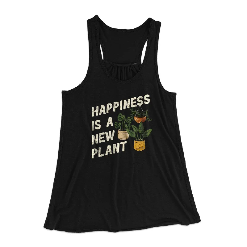Happiness Is A New Plant Women's Flowey Racerback Tank Top low neck tank