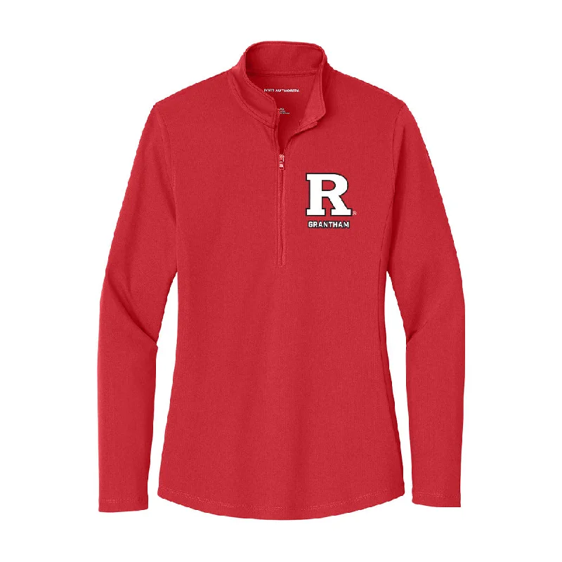 Rutgers - NCAA Women's Track & Field : Azariah Grantham - Women's Lightweight Quarter Zip Jacket Elasticated Jacket Padded Jacket Insulated Jacket Rutgers - NCAA Women's Track & Field : Azariah Grantham - Women's Lightweight Quarter Zip Jacket Elasticated Jacket Padded Jacket Insulated Jacket