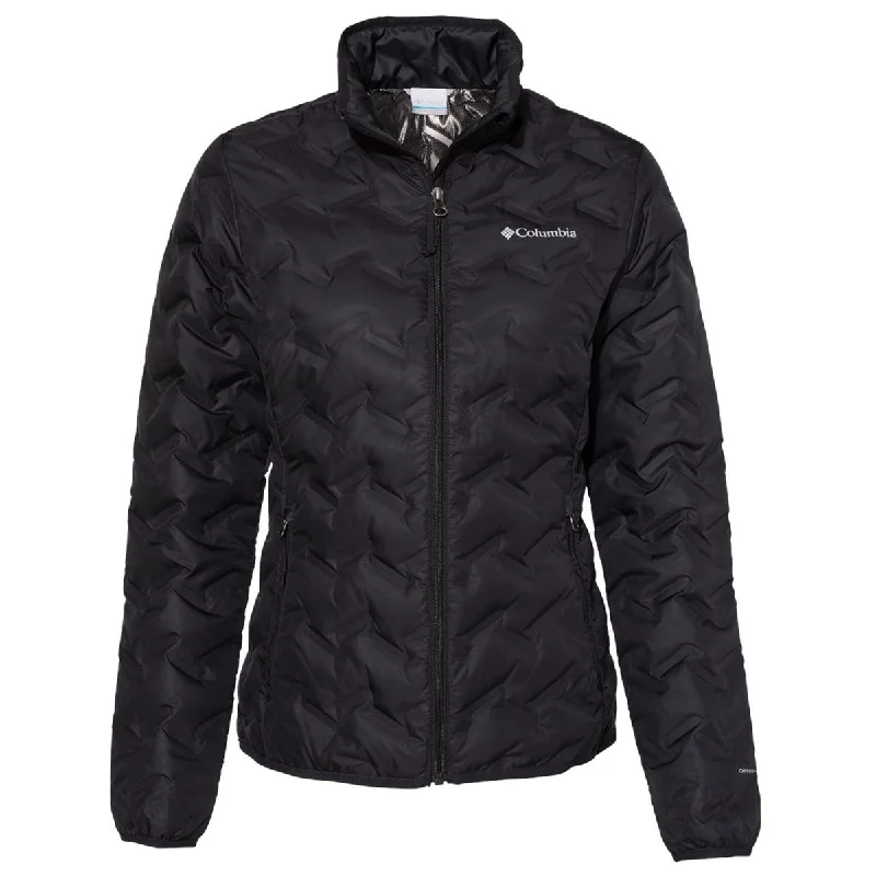 Columbia Women's Black Delta Ridge Down Jacket Fitted Jacket Loose Jacket Oversized Jacket