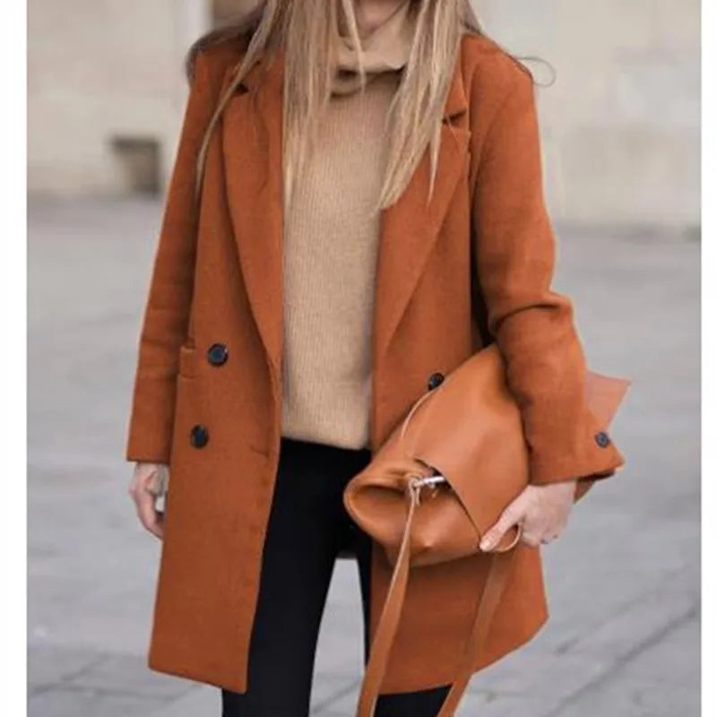 Winter Elegant Lapel Coat Quilted Jacket Anorak Windbreaker