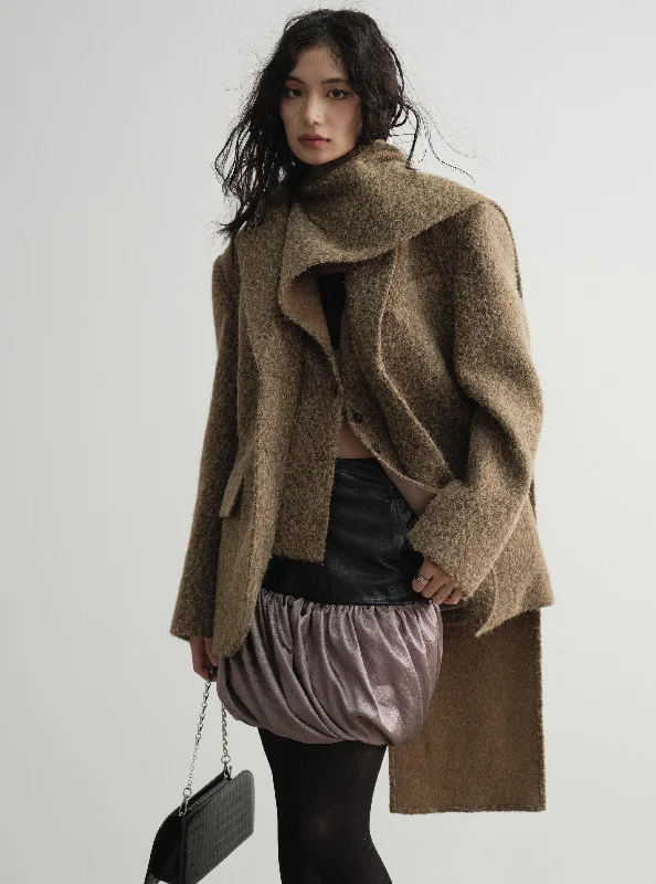 Draped Wool Wrap Coat Bomber Jacket Denim Jacket Leather Jacket