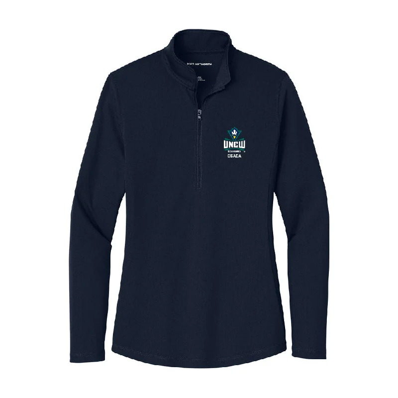 UNC Wilmington - NCAA Women's Track & Field : Ella Osada - Women's Lightweight Quarter Zip Jacket Notch Collar Jacket Peter Pan Collar Jacket Cowl Neck Jacket