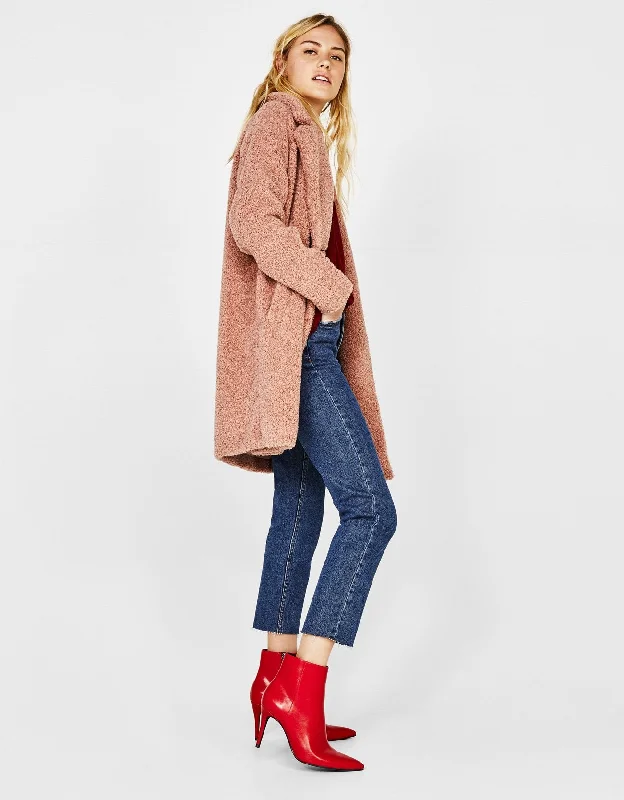 Shearling double-breasted coat Anorak Windbreaker Fleece