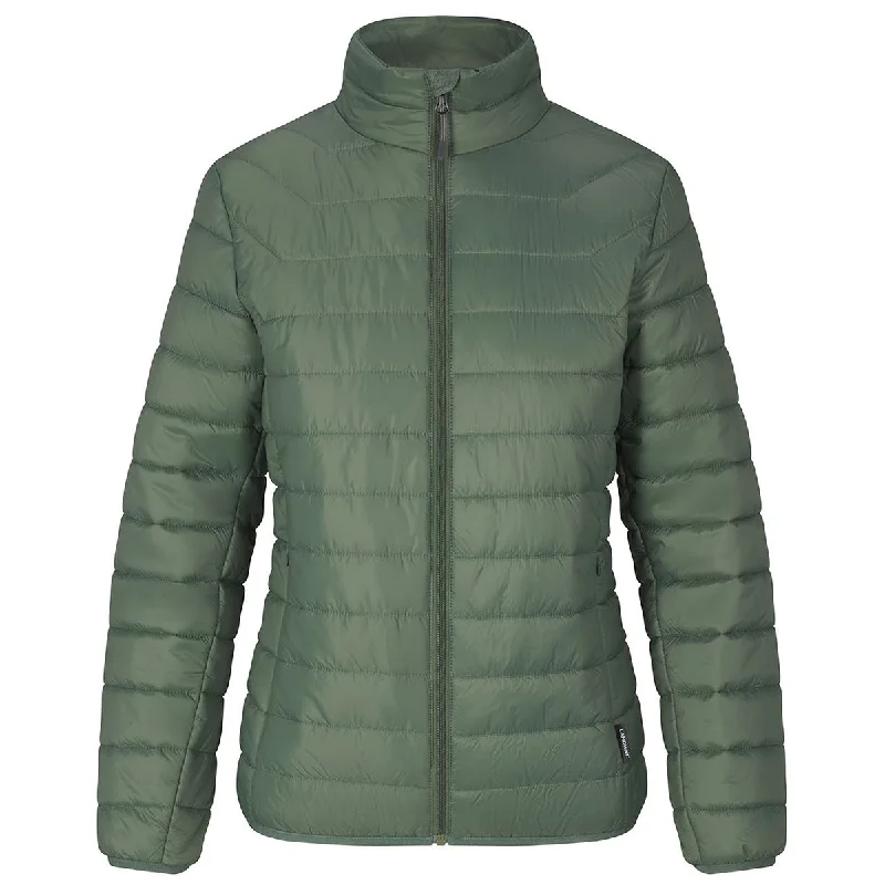 Landway Women's Fern Green Puffer Polyloft Jacket Trench Coat Raincoat Waterproof Jacket