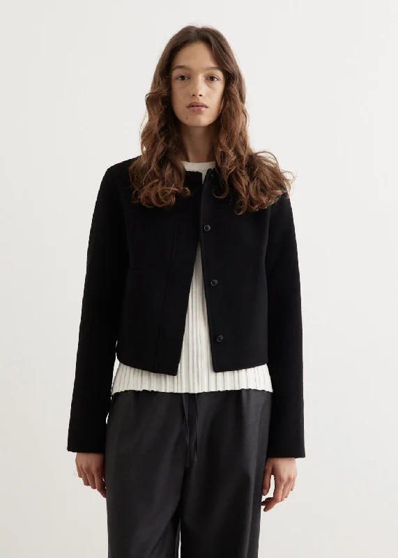 Zhanna Short Boxy Coat Pockets Sleeves Lining