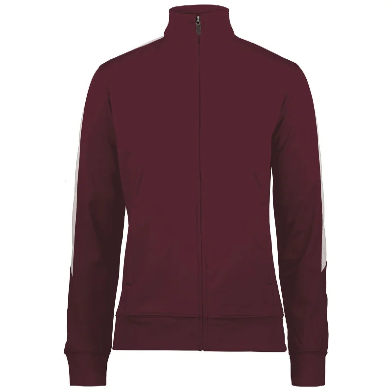 Augusta Women's Maroon/White Medalist Jacket 2.0 Knit Jacket Woven Jacket Fleece Jacket