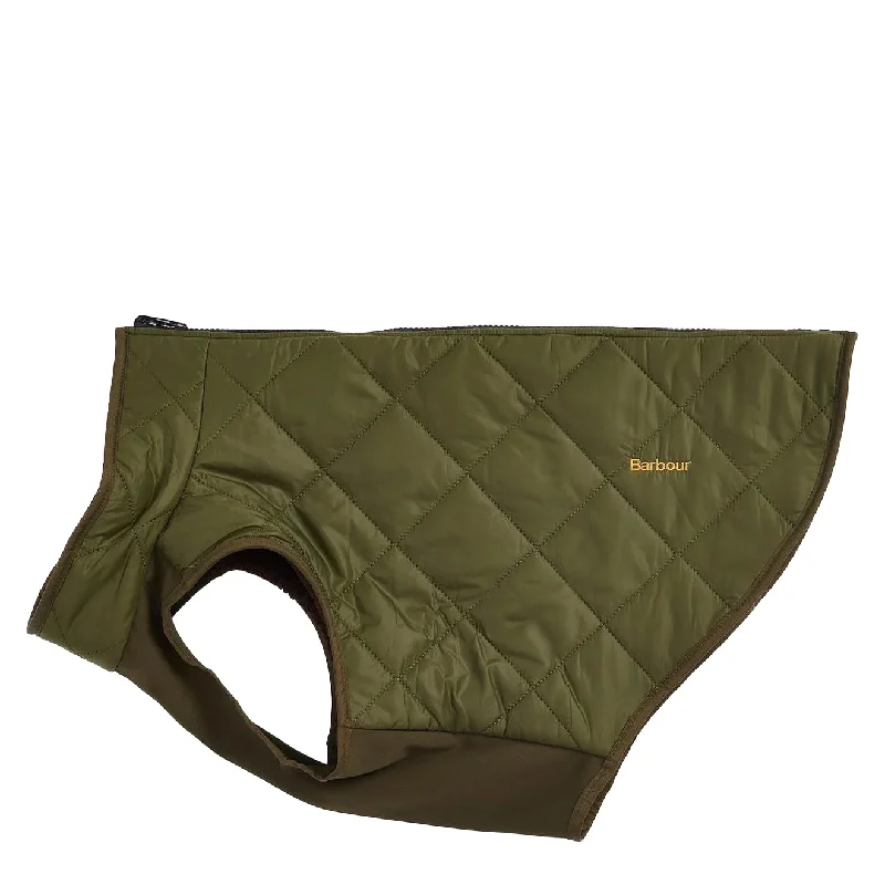 Barbour Reversible Quilt/Borg Fleece Dog Coat Olive/Brown Stole Shawl Scarf